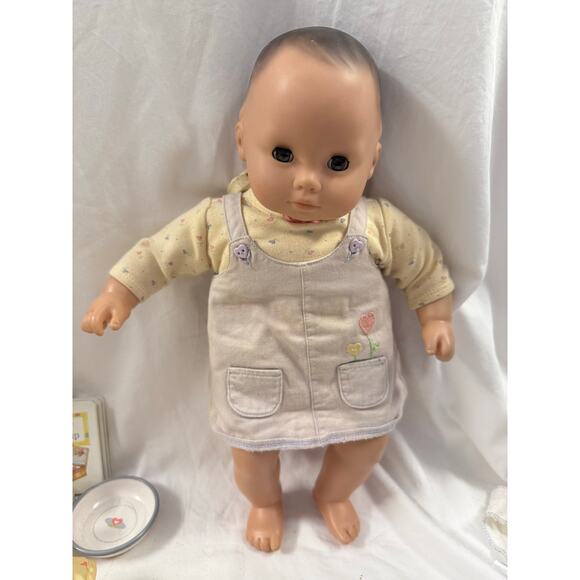 American Girl Bitty Baby w/ Backpack & Accessories Food Brown Hair Brown Eyes GS - Picture 3 of 10